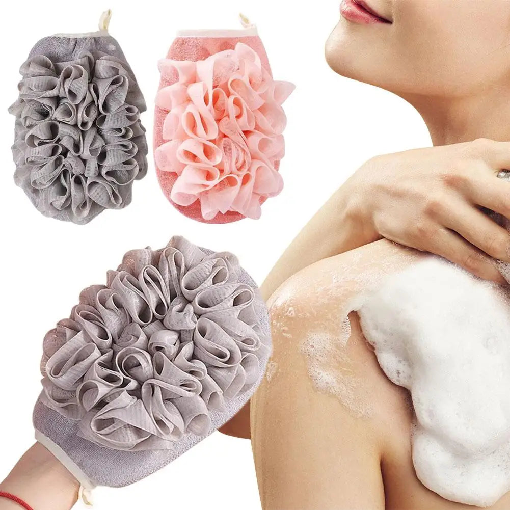 2-in-1 Exfoliating Bath Loofah Mesh Sponge Body Scrubber Bath Body Scrubber QXL