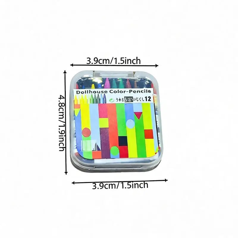 Mini Crayon Box Dollhouse Miniature | 12-Color Resin Accessory Dollhouse Miniature QXL