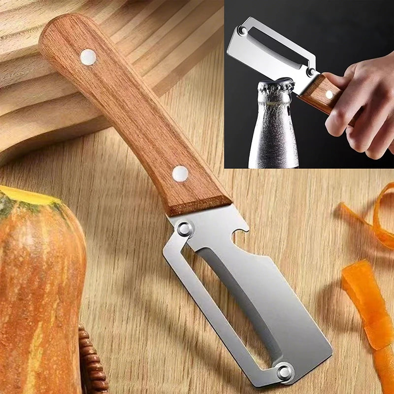 Wooden Ergonomic Vegetable Peeler & Julienne Cutter | 2-in-1 Vegetable Peeler QXL Default Title