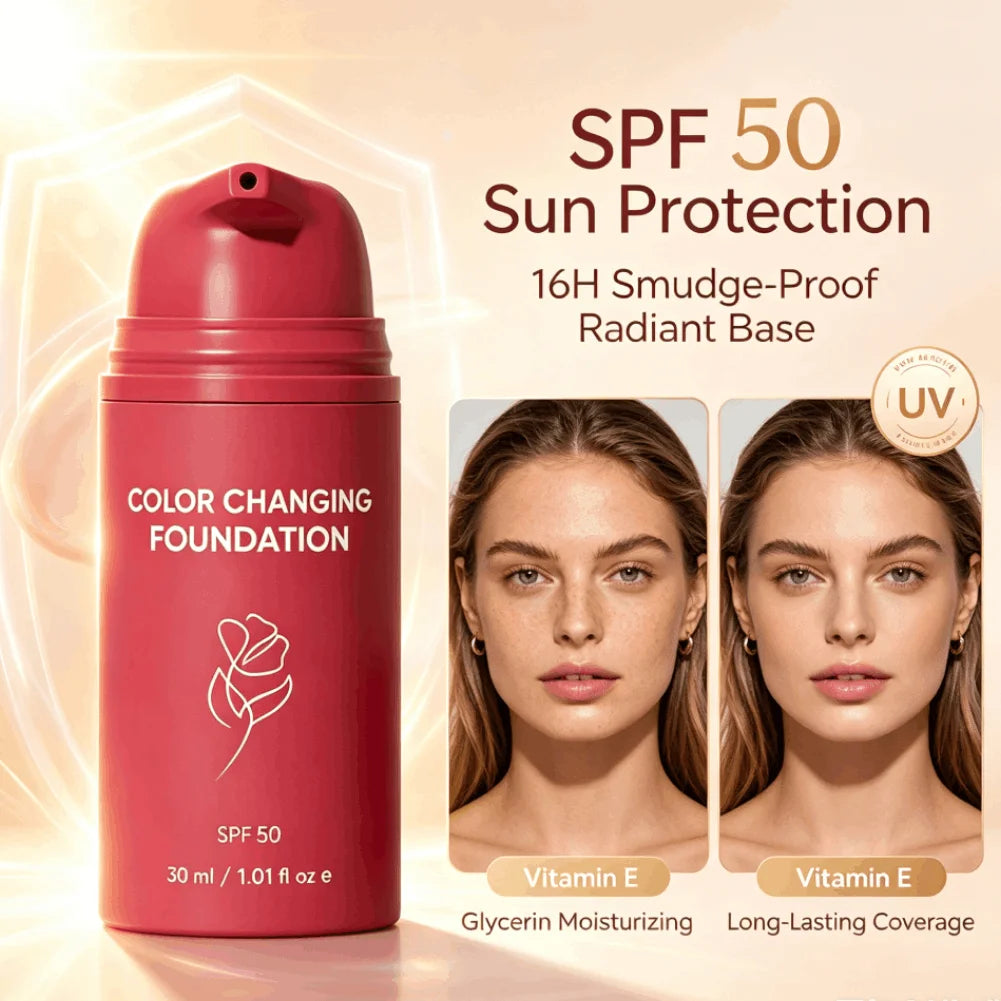 Korean Color-Changing Foundation SPF50 | 30ml Oil Control Cream Color-Changing Foundation QXL