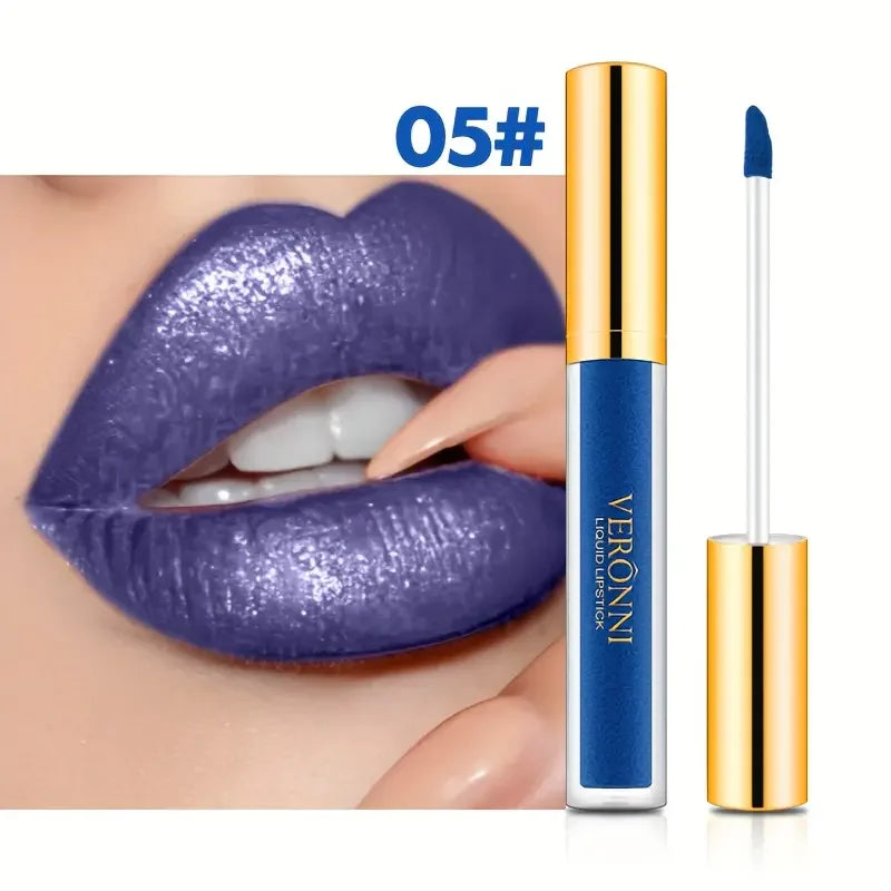 VERONNI Glitter Liquid Lipstick | 10 Shades Shimmer Lip Gloss Glitter Liquid Lipstick QXL D05