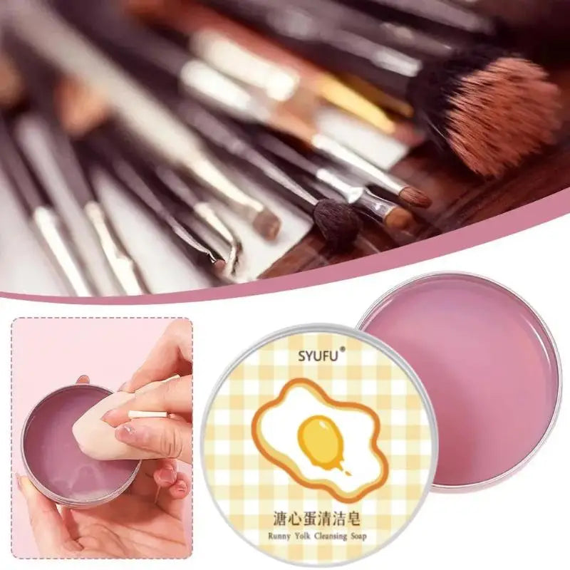 Makeup Brush Cleansing Soap Kit with Silicone Scrub Pad Brush Cleansing Soap QXL