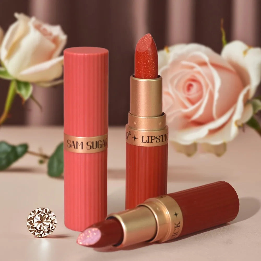 Waterproof Glitter Lipstick | Long-Lasting Matte Lip Color Glitter Lipstick QXL