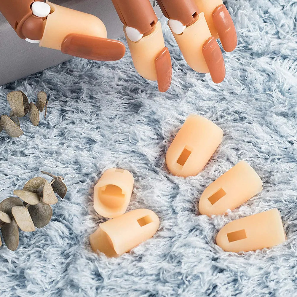 10-Pack Silicone Finger Covers for Nail Art Manicure Practice Nail Art Finger Covers QXL