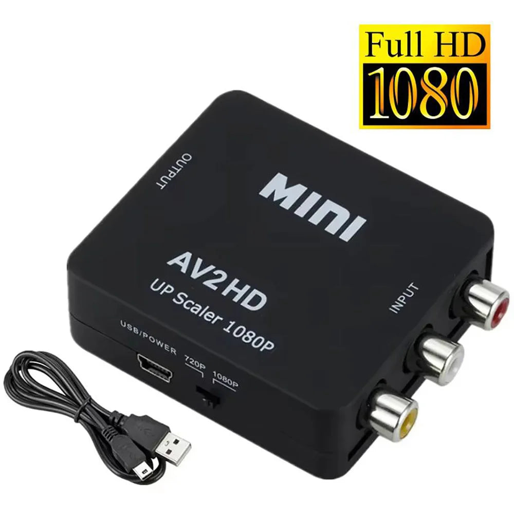 RCA AV to HDMI Converter 1080P | NTSC PAL CVBS Adapter AV to HDMI Converter QXL