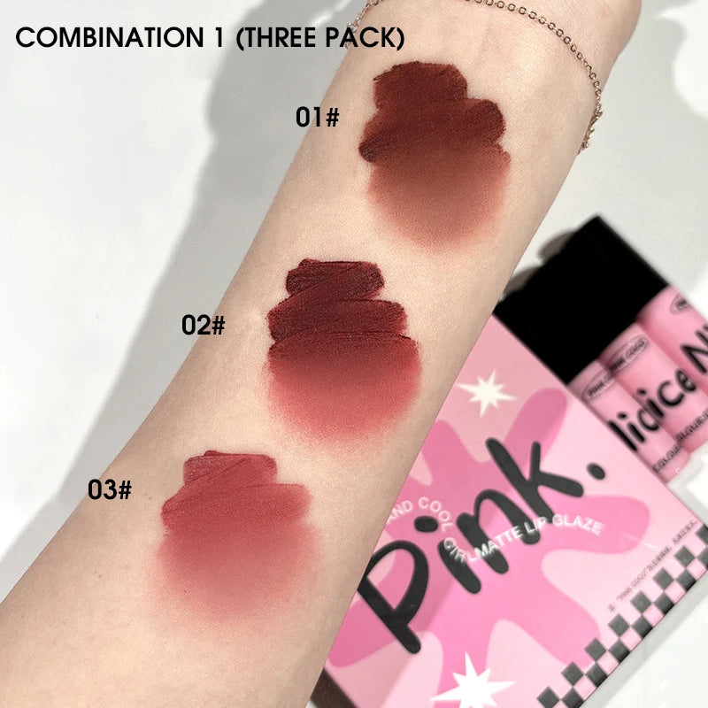 GECOMO Matte Lip Glaze Set | Rose & Nude Lip Mud Combo Matte Lip Glaze Set QXL