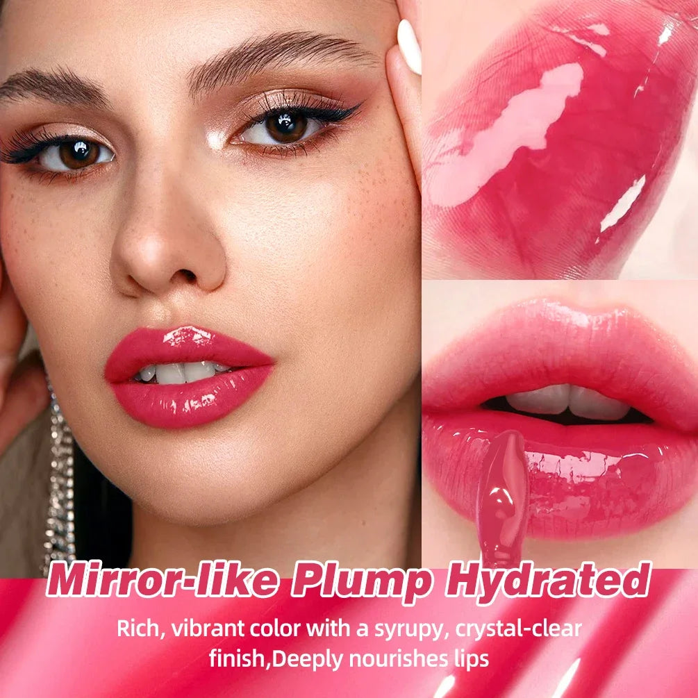 QIBEST Mirror Jelly Lip Gloss | Tinted Hydrating Lip Oil Jelly Lip Gloss QXL
