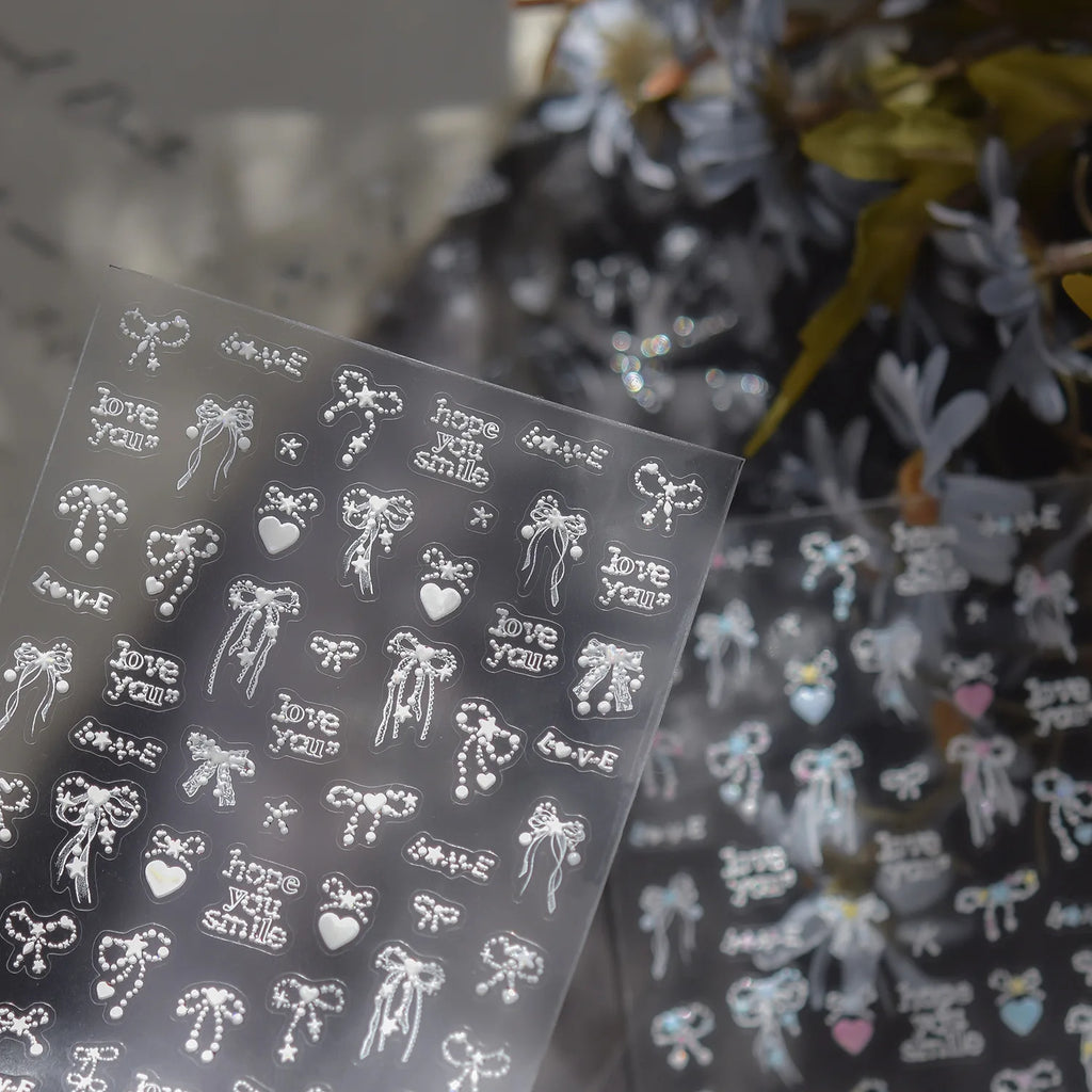5D Kawaii Butterfly & Star Embossed Nail Art Stickers | NAILFYOU Nail Art Stickers QXL