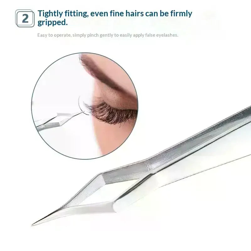 YOVIP Lash Extension Tweezers – Anti-Slip Stainless Steel Lash Extension Tweezers QXL