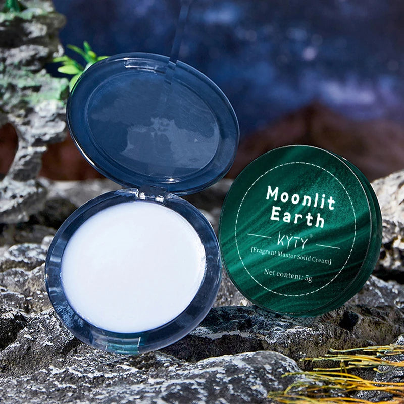 Men's Portable Solid Perfume | Long-Lasting Amber Scent Solid Perfume QXL Wilderness (Blue)