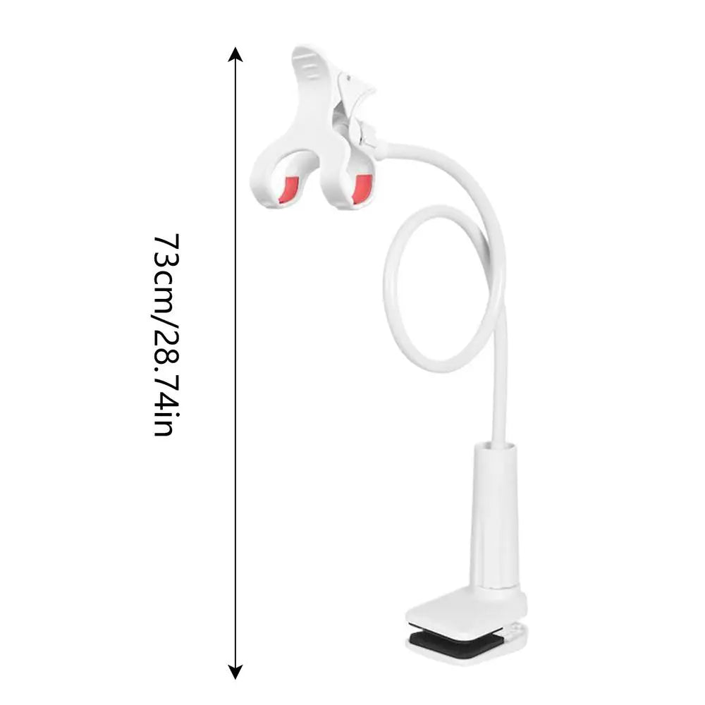 Gooseneck Phone Holder for Bed & Desk | Flexible Long Arm Phone Stand Holder QXL White