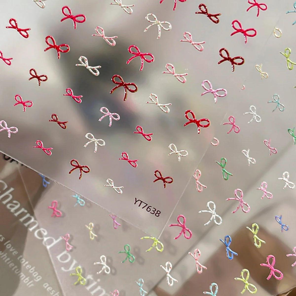 5D French Ballet Nail Stickers – Bow & Thin Line Nail Decals Nail Art Stickers QXL