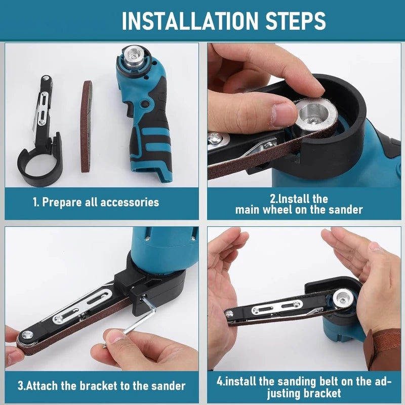 Cordless Mini Belt Sander 16.8V | Variable Speed + 10 Belts Cordless Belt Sander QXL