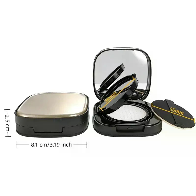 Refillable Air Cushion Compact with Mirror & Sponge Puff Makeup Compact Case QXL