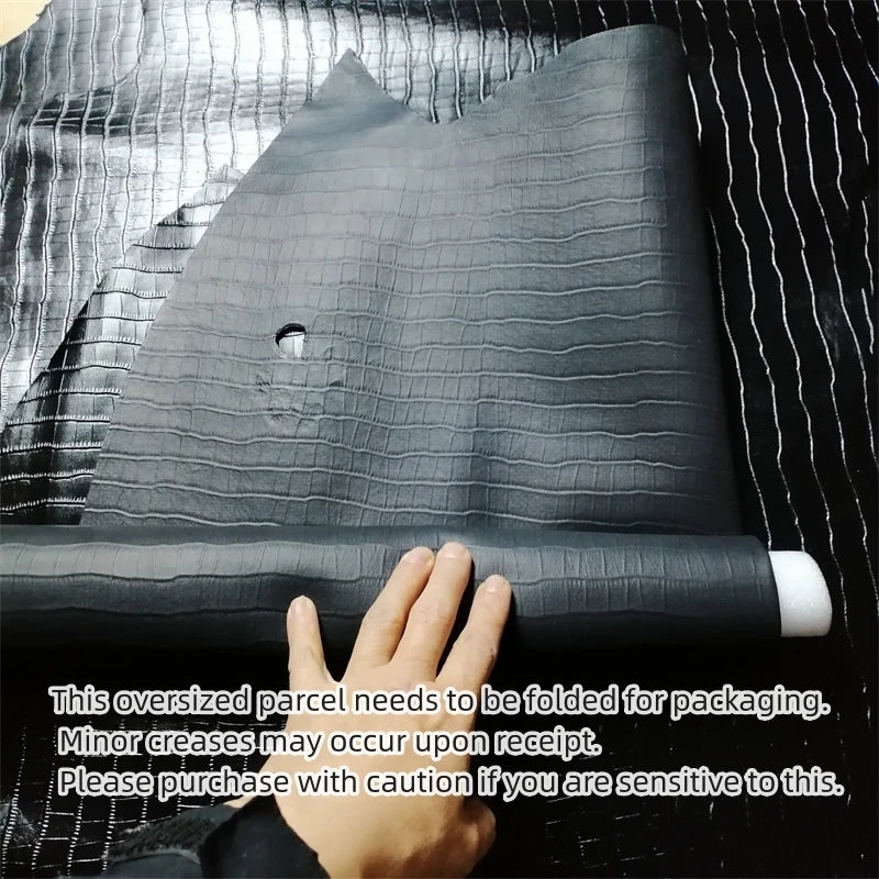 Black Bamboo Grain Sheepskin Leather 0.7/0.8mm | DIY Craft Leather Craft Fabric QXL