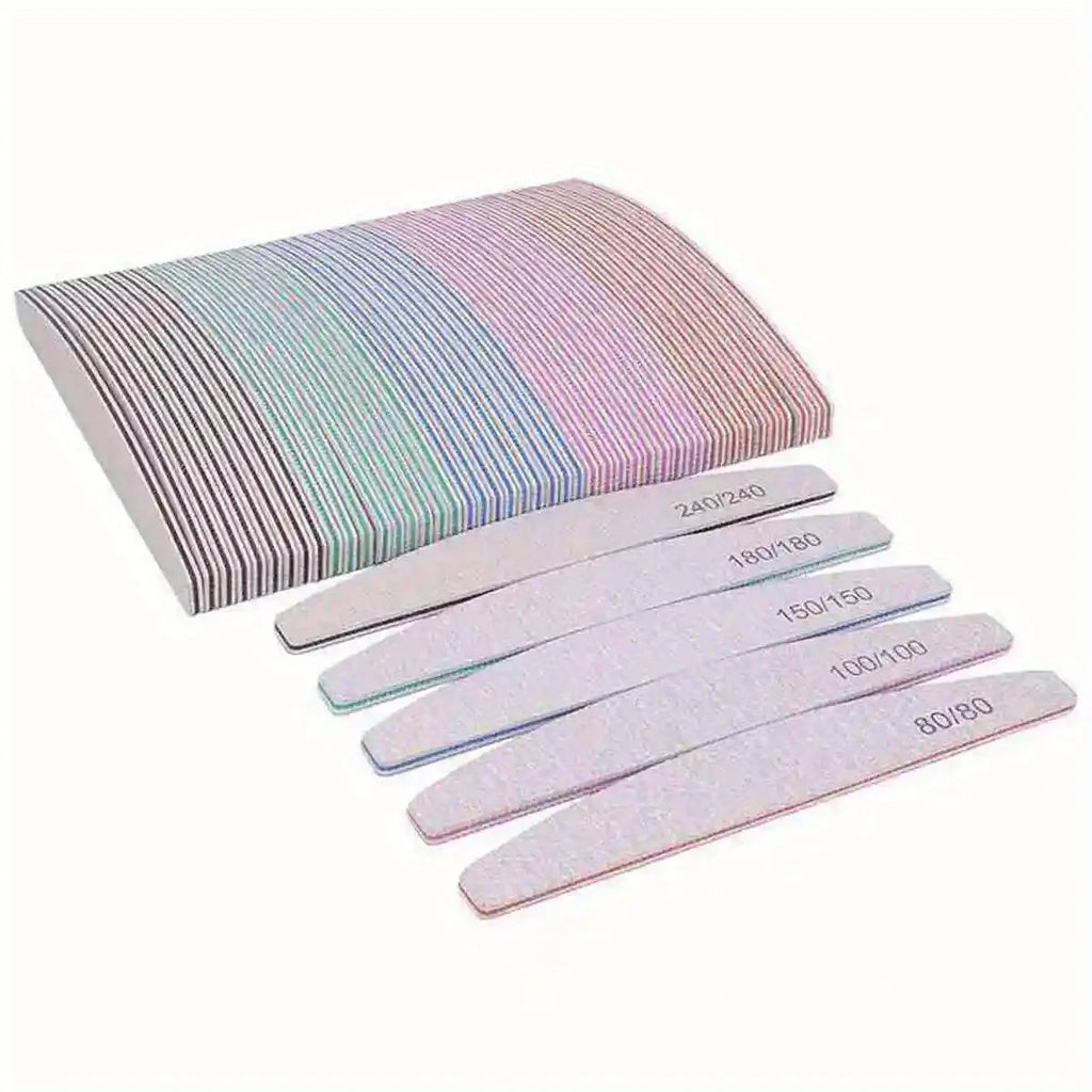 Professional Half Moon Nail Files | Sanding & Shaping Set Nail File Set QXL