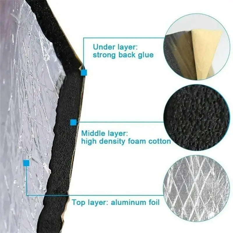 Car Sound Deadener Heat Insulation Mat | 5–20 Pack Car Insulation Mat QXL