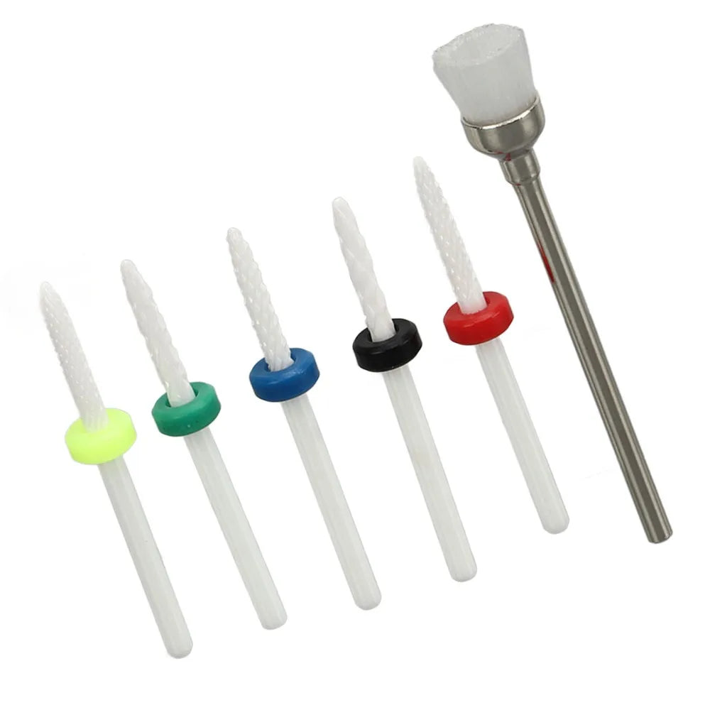 6-Piece Ceramic Nail Drill Bit Set | Gel & Acrylic Removal Ceramic Nail Drill Bits QXL
