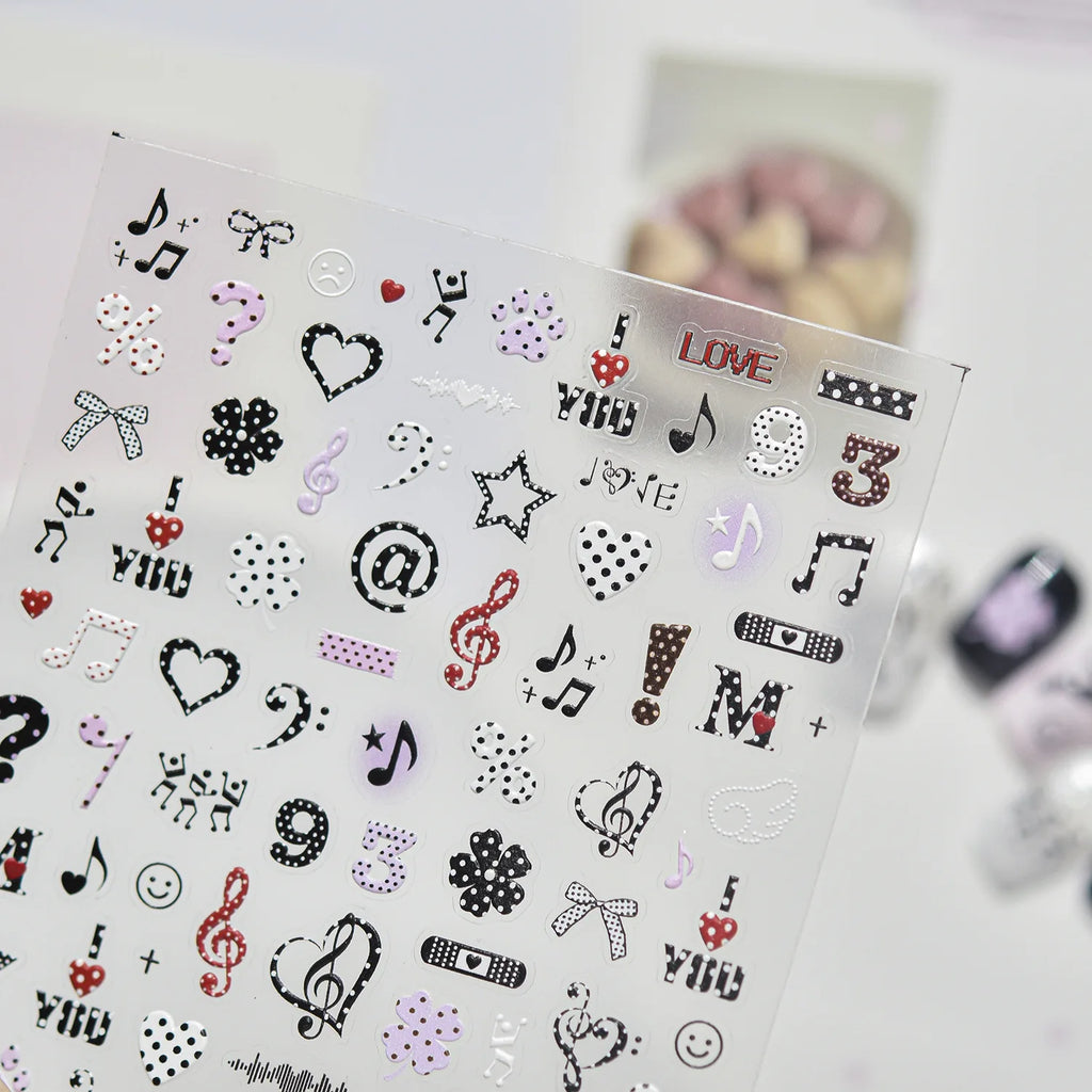 5D Y2K Nail Art Stickers | Star Skull Graffiti Self-Adhesive Nail Art Stickers QXL