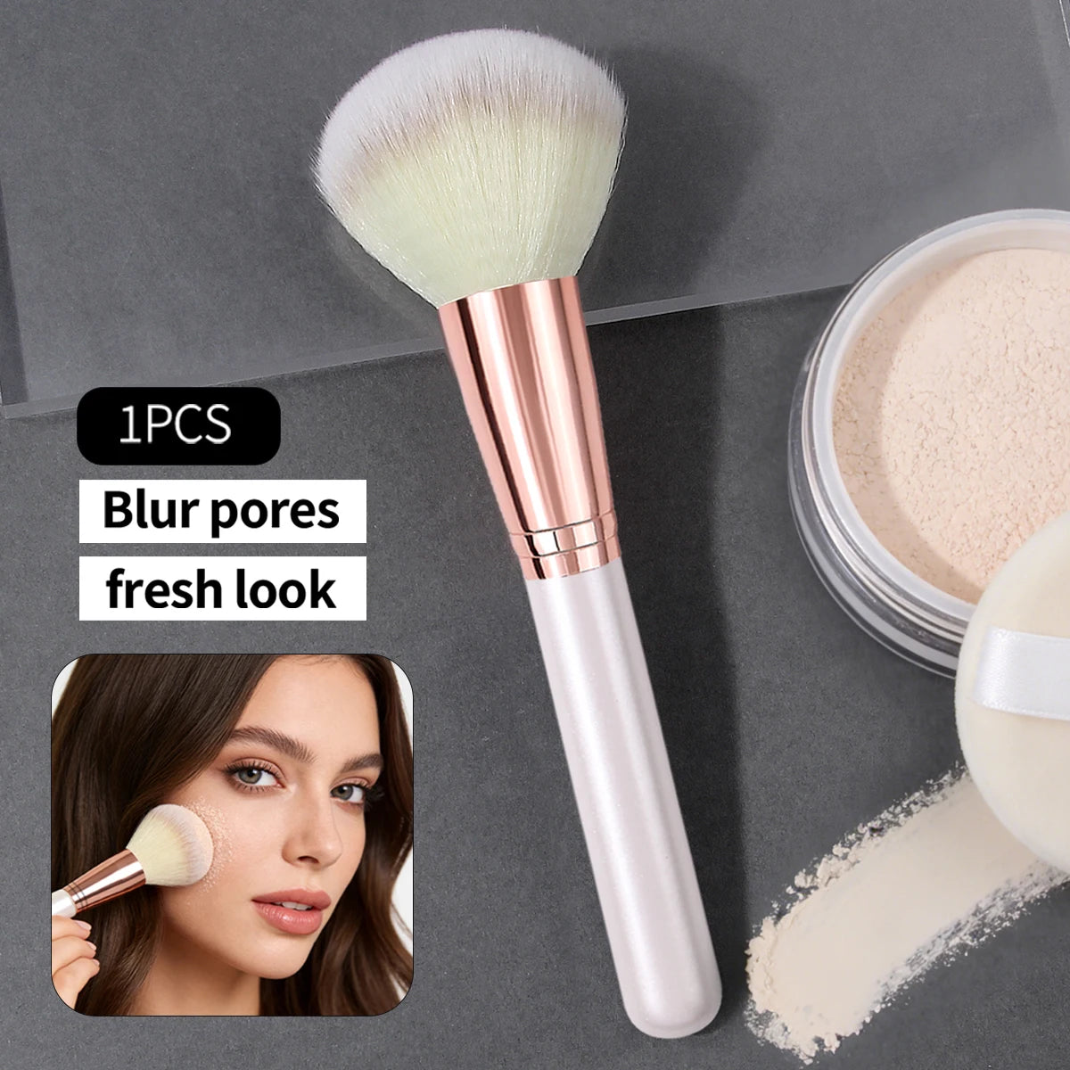 KOSSHOW Soft Face Brush – Blush, Powder & Contour Makeup Face Brush QXL WHITE