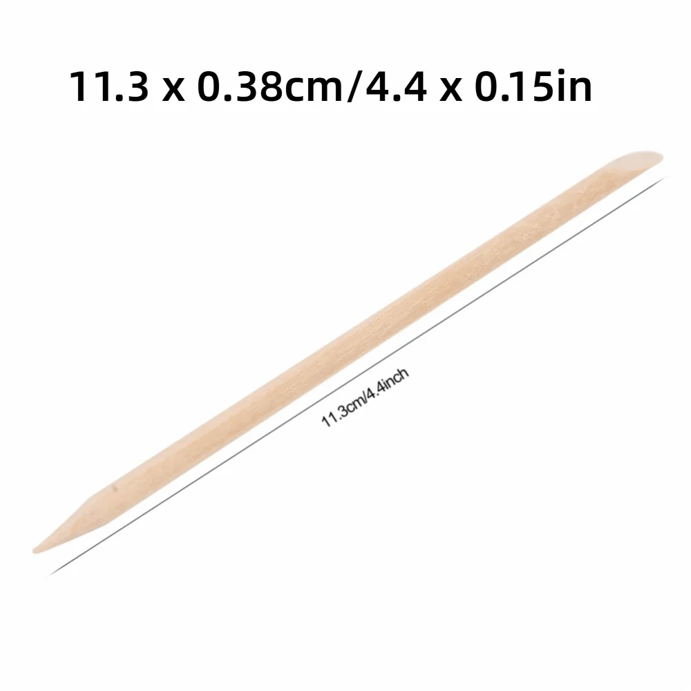 200-Pack Double-Head Orange Wood Cuticle Pusher Sticks Cuticle Pusher Sticks QXL