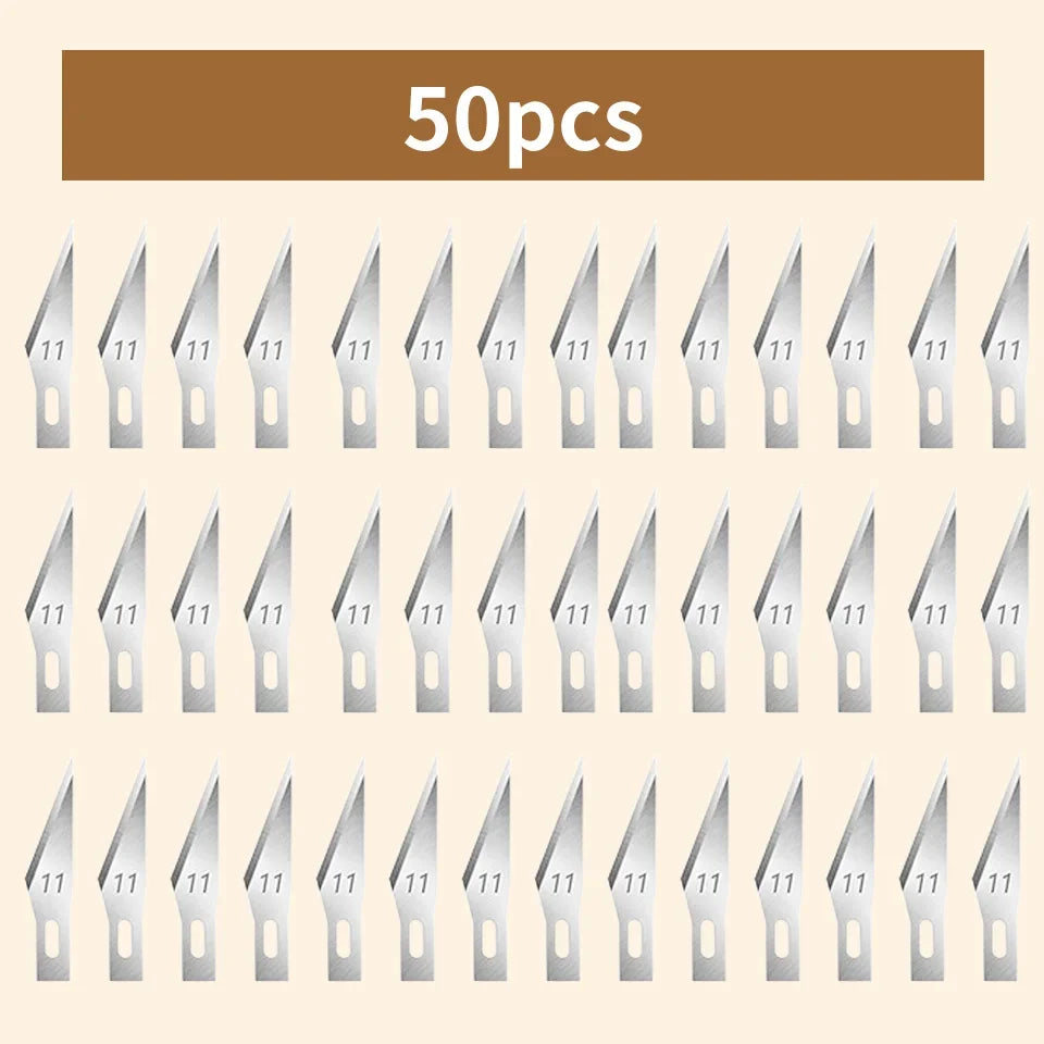 Wood Carving Craft Knife Blade Set | DIY Cutting & Engraving Craft Knife Blade Set QXL M264 50pcs