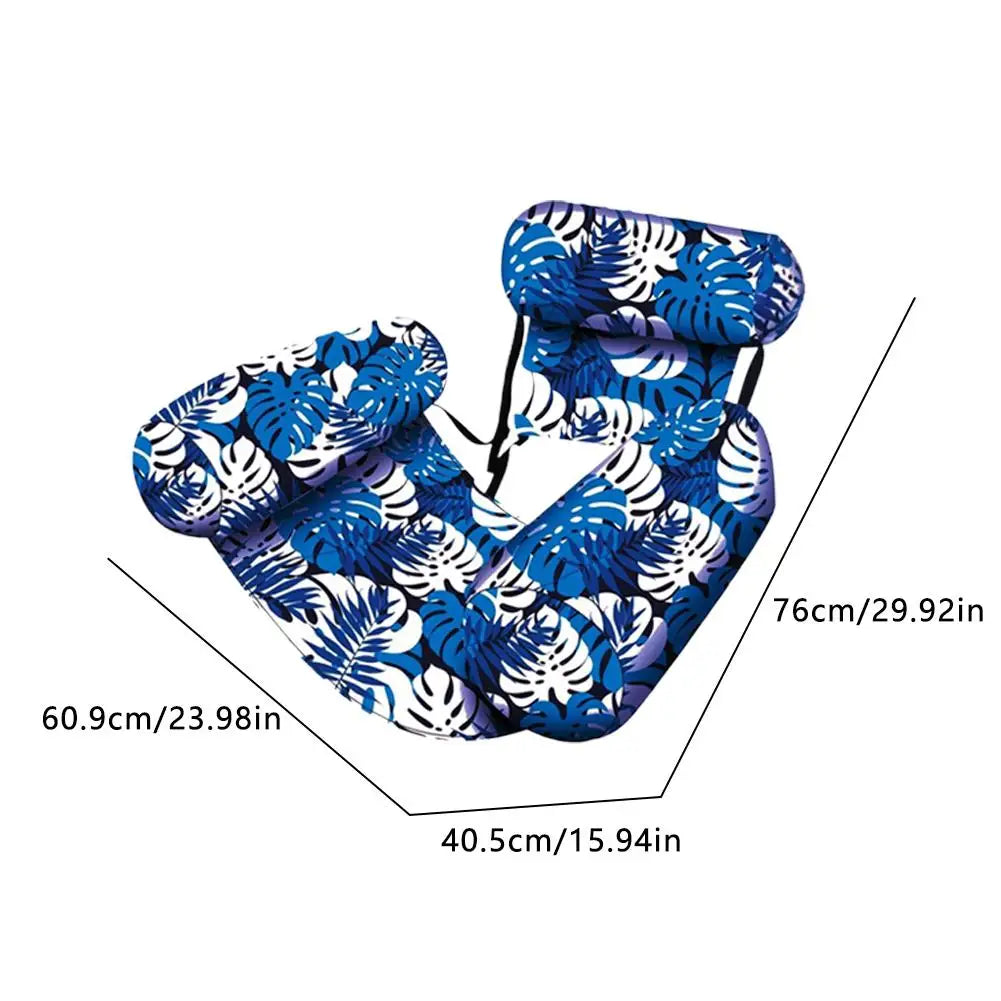 Inflatable Pool Floating Lounge Chair with Headrest & Armrests Inflatable Pool Float QXL