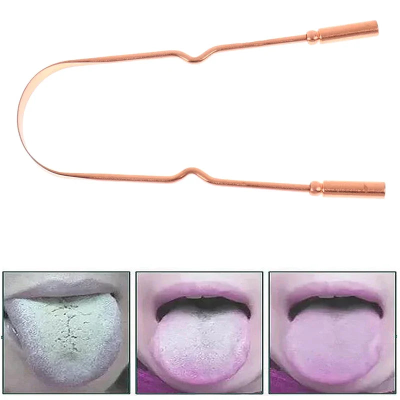 Pure Copper Tongue Scraper | 3 Styles – Fresh Breath Tool Copper Tongue Scraper QXL