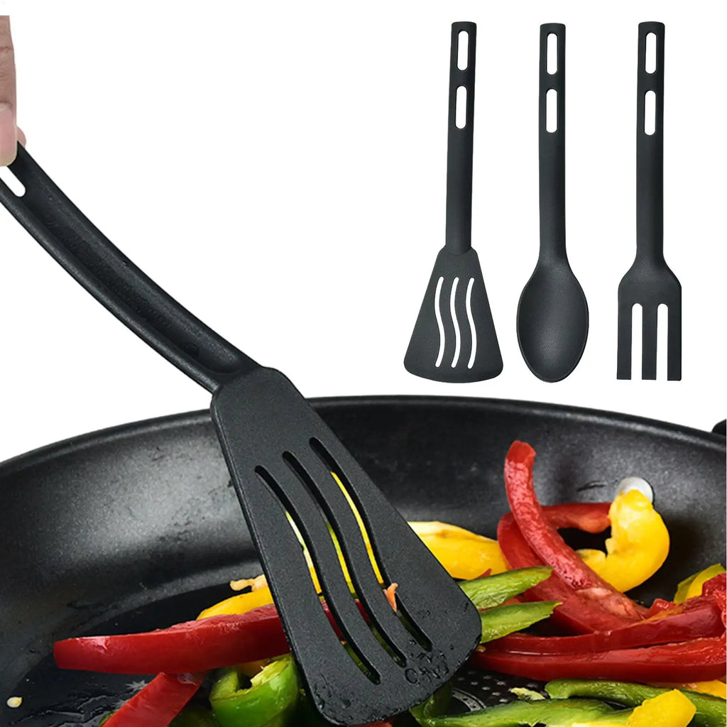 3-Piece Nylon Kitchen Utensil Set – Turner, Spoon & Fork Kitchen Utensil Set QXL