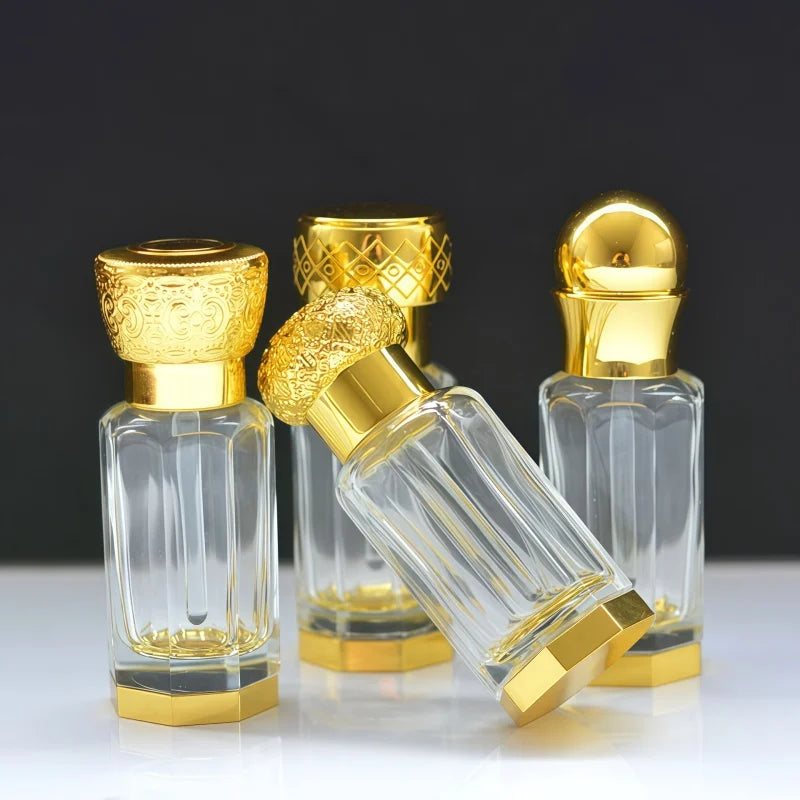 Luxury Glass Attar & Perfume Bottle | Zinc Alloy 3/6/12ml Perfume Oil Bottle QXL