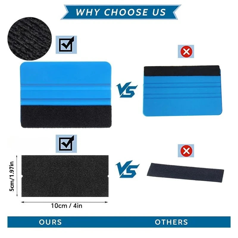 Felt Edge Vinyl Wrap Squeegee | Car Window Tint Scraper Tool Vinyl Wrap Squeegee QXL