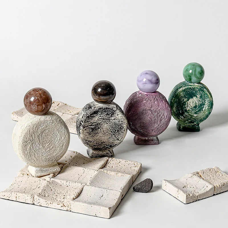 80ml Cement Refillable Perfume Bottle | Marble Resin Cap Perfume Spray Bottle QXL