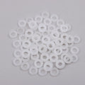 100-Pack Nylon Flat Washers for Drum Lugs | Black & White Drum Hardware Washers QXL White