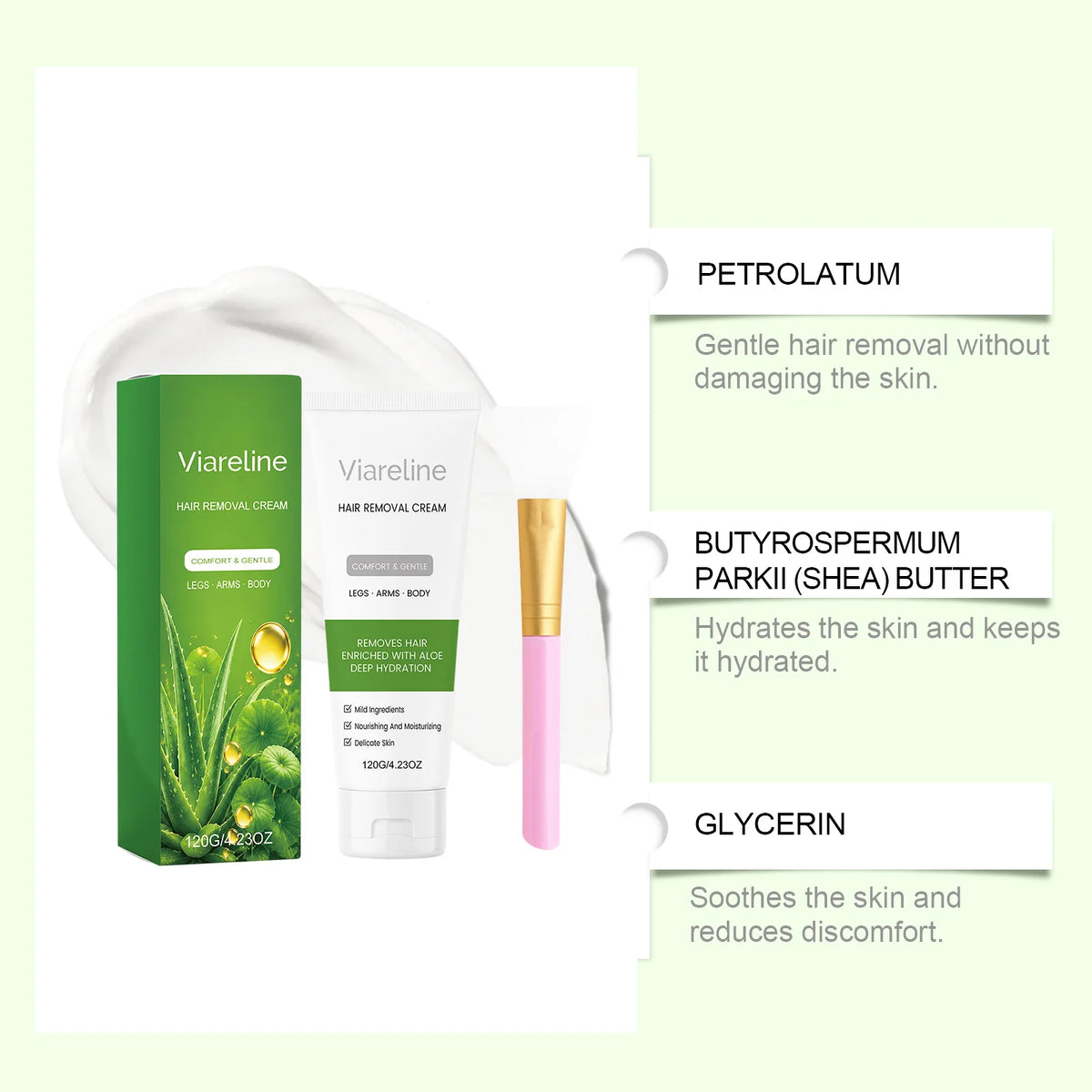 Moisturizing Body Hair Removal Cream | Gentle & Hydrating Hair Removal Cream QXL