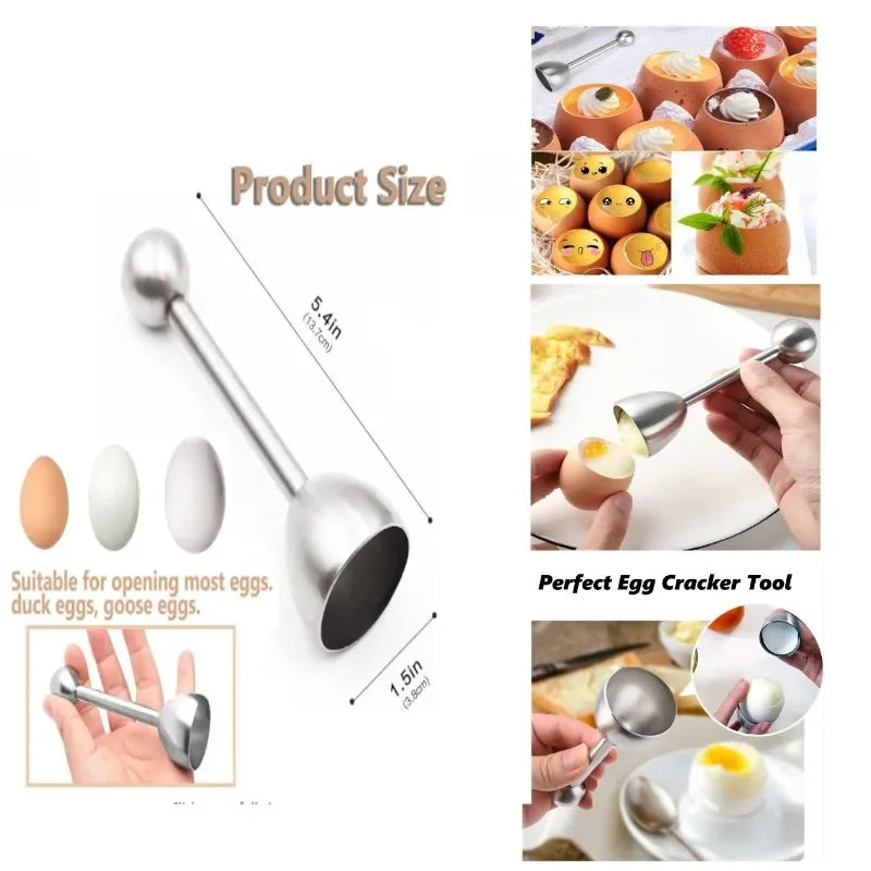 Stainless Steel Egg Topper, Shell Cutter & Separator Tool Egg Topper Tool QXL