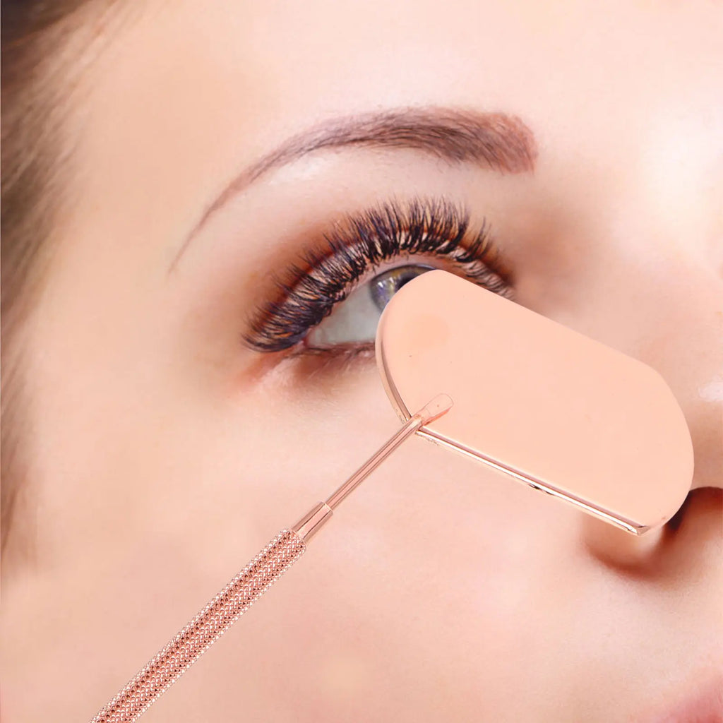 Rose Gold Detachable Lash Mirror | HD Handheld Stainless Steel Lash Inspection Mirror QXL