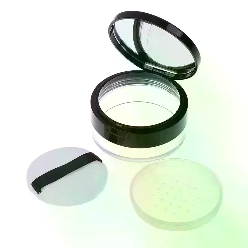 Travel Loose Face Powder Compact Sifter Case with Mirror Powder Compact Case QXL