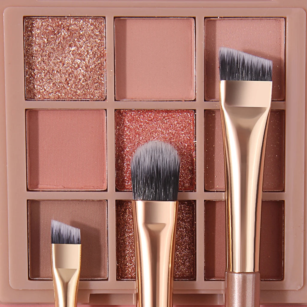 KOSSHOW 5-Pc Rose Gold Eye Makeup Brush Set & Sponge Eye Makeup Brush Set QXL