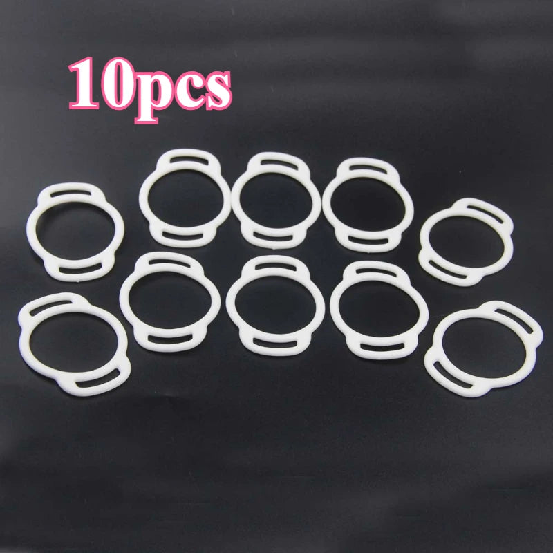 10-Pack Silicone Water Bottle Buckle Straps | Elastic Loops Bottle Buckle Strap QXL WHITE 10pc