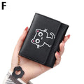 Cute Cartoon Cat Women's Wallet | Small PU Leather Purse Women's Novelty Wallet QXL Black