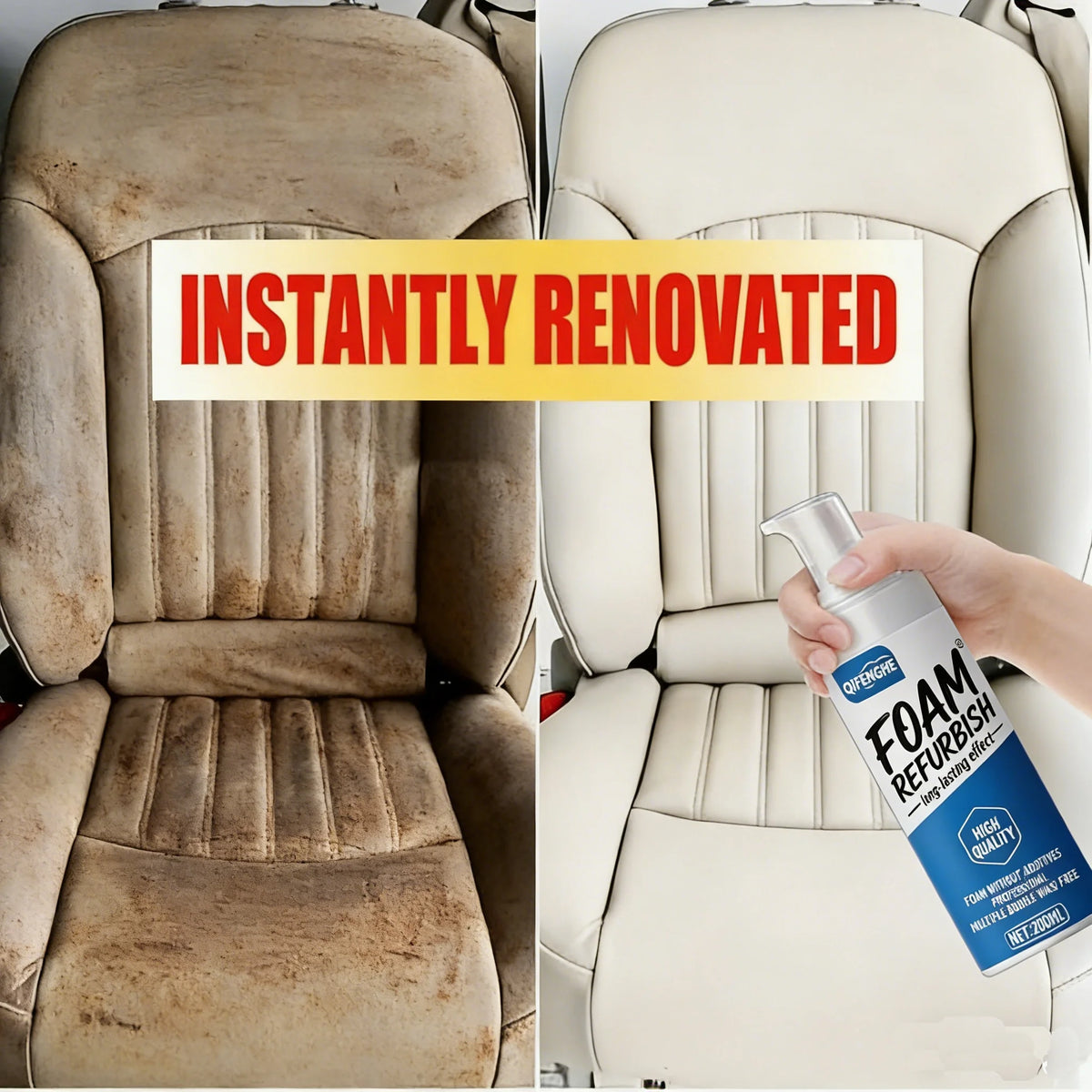 200ml Multi-Surface Foam Refurbish Spray | No-Additive Cleaner Foam Surface Cleaner QXL