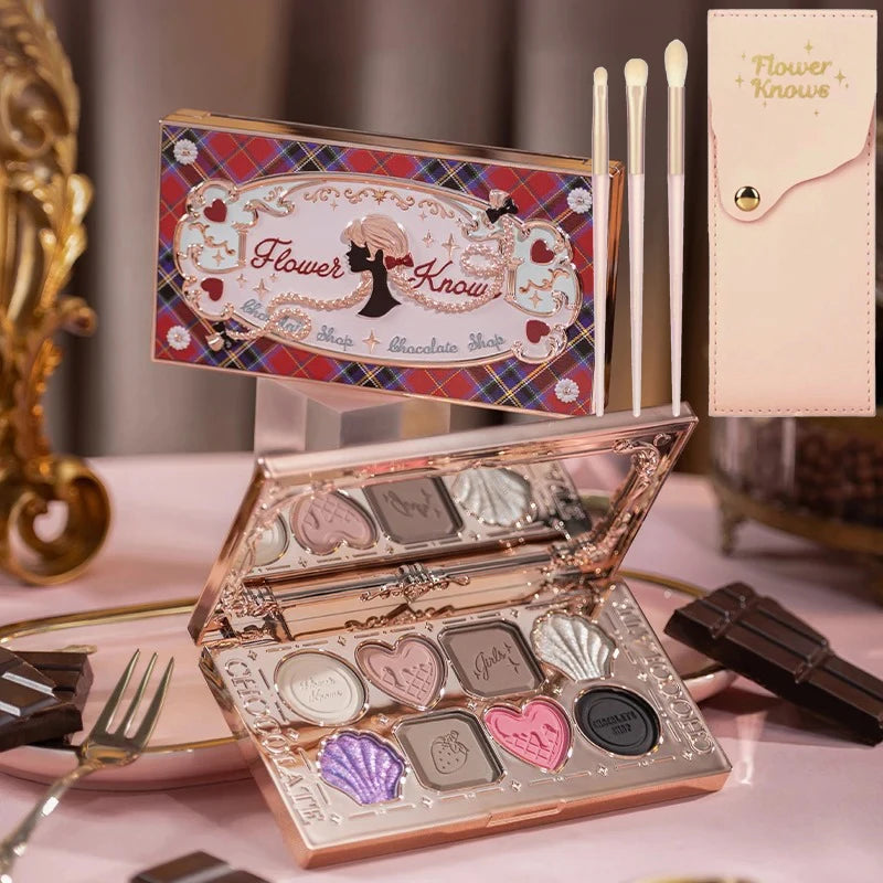 Flower Knows Chocolate Shop Eyeshadow Palette – Shimmer Matte Eyeshadow Palette QXL