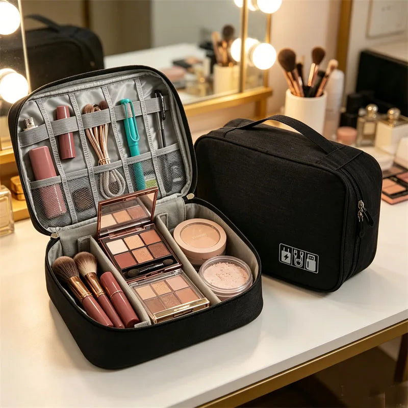 Large Capacity Travel Makeup Brush Organizer Bag Makeup Brush Bag QXL