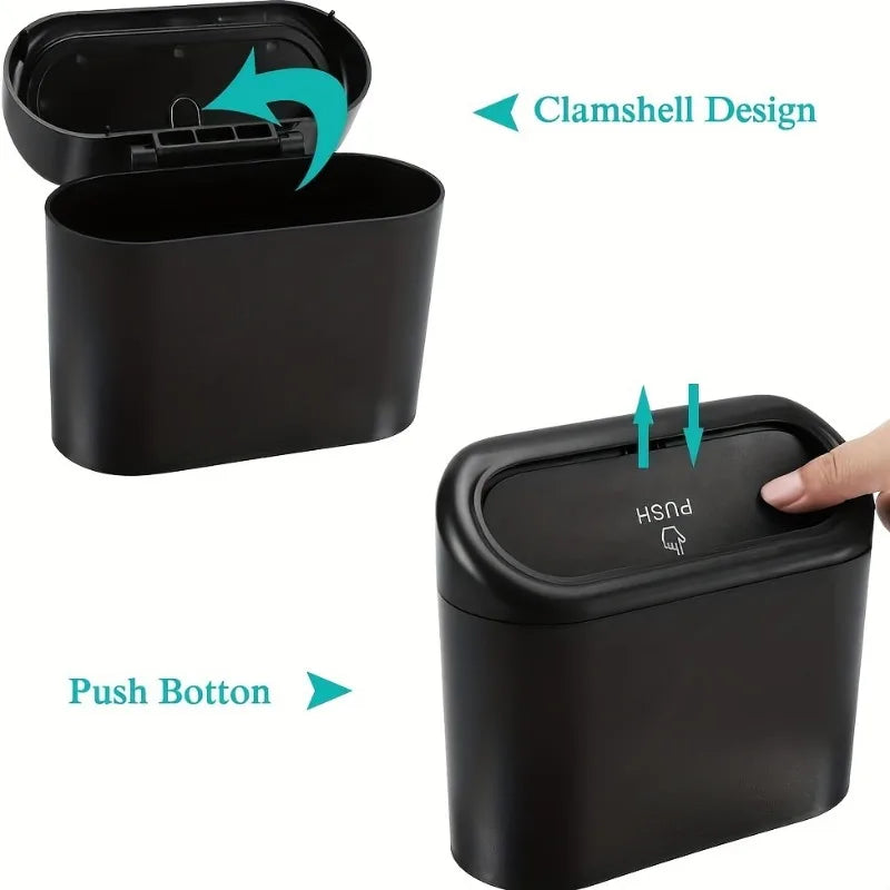 Car Mini Trash Can & Sorting Storage Box | Rolling Lid Car Storage Organizer QXL