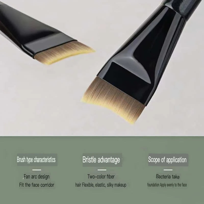 Arc-Shaped Flat Foundation Brush | Ultra-Thin Liquid Applicator Foundation Makeup Brush QXL