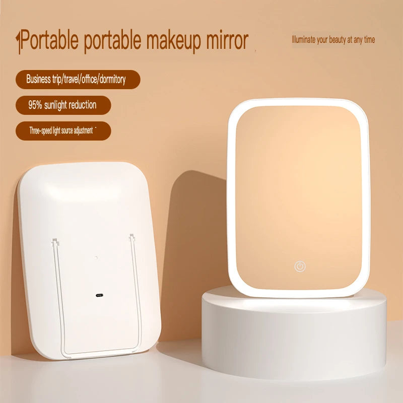 Adjustable LED Desktop Makeup Mirror | Foldable Vanity LED Makeup Mirror QXL