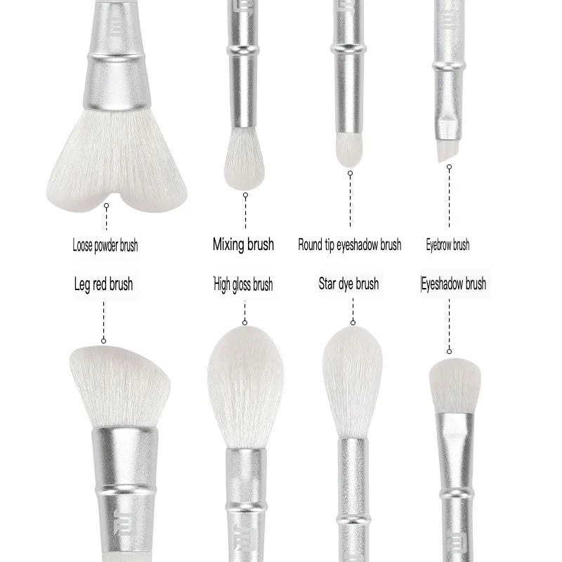 8-Piece Beginner Makeup Brush Set – Blush, Eyeshadow & Highlight Makeup Brush Set QXL