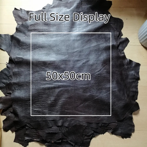 0.6mm Crocodile Embossed Sheepskin Leather | Coffee DIY Lining Craft Leather Hide QXL coffee Whole Sheepskin. China Mainland