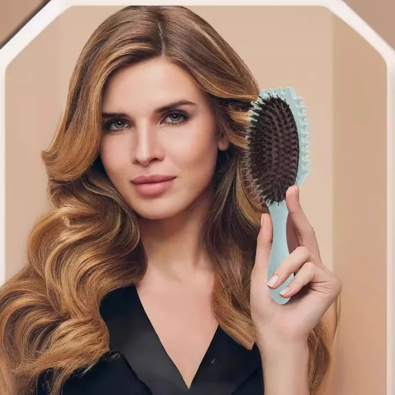 Boar Bristle Paddle Hair Brush – Detangle & Scalp Massager Paddle Hair Brush QXL
