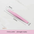 Stainless Steel Tweezers for Nail Art, Rhinestones & Lashes Nail Art Tweezers QXL M173 Pink-Straight